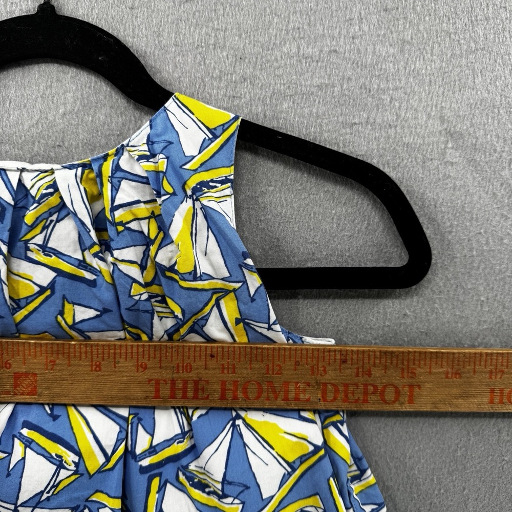 Maggie & Zoe Dress Girls 5 Blue Yellow Sailboat Whimsical Print Coastal Nautical - Picture 11 of 13